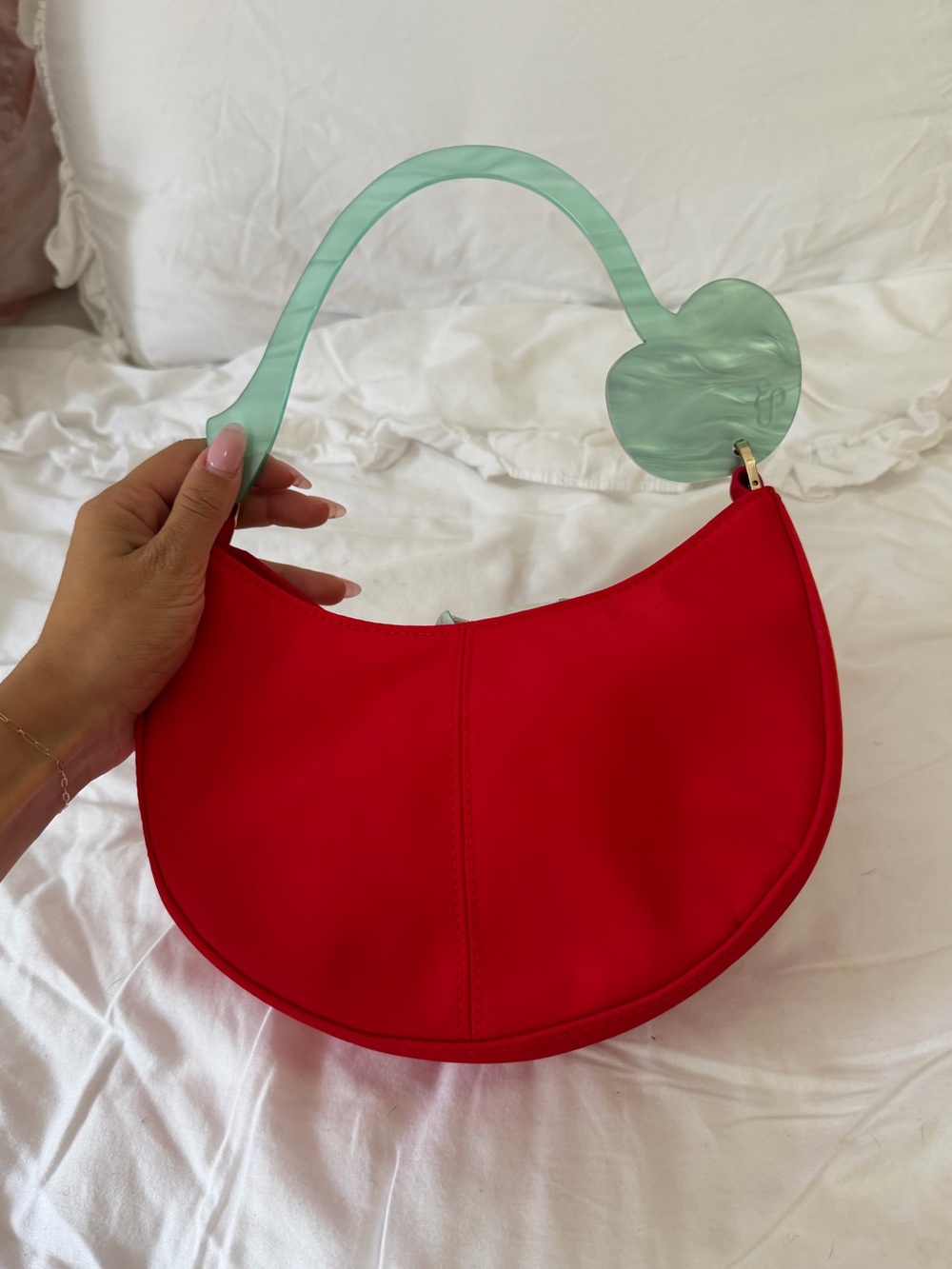 Edie Parker cherry fruit slice bag